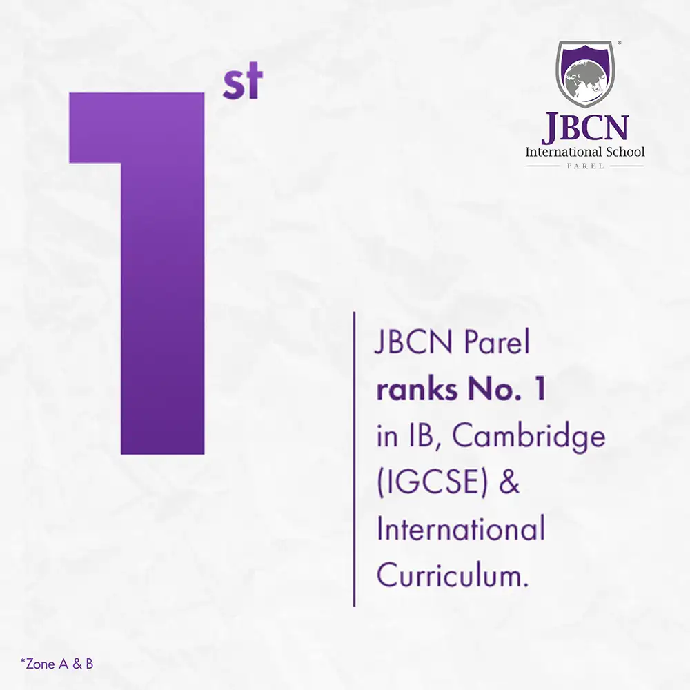 Ranked No.1 in Zone A & B, Mumbai (IB and Cambridge Curriculum)