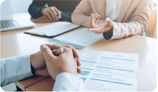 Parents are giving interview in school